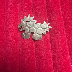 Vintage Handmade Signed Silver Tone Brooch